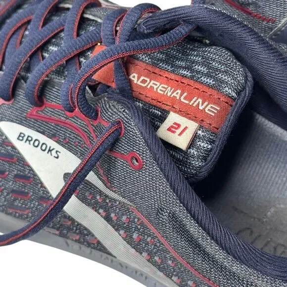 Brooks Adrenaline GTS 21 blue and red running shoes size 9 - Picture 8 of 14